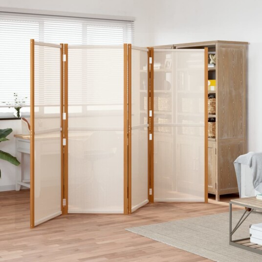 vidaXL Romdeler 4 paneler kremhvit 280x180 cm
