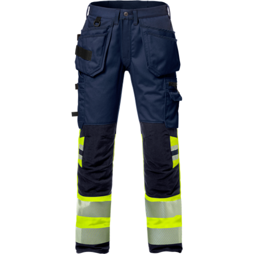 Fristads Hantverkarbyxa Stretch 2706 Plu, Klass 1 Varsel Gul/marinblå C50