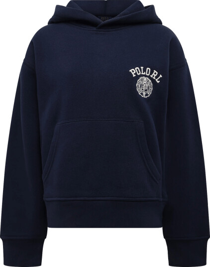 Ralph Lauren Kids Big Fit Logo Fleece Hoodie Navy L