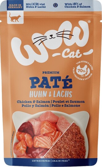Wow Cat Våtfôr Adult Og Laks Kylling 24 X 125 G Wow Cat Våtfôr Adult Og Laks Kylling 24 X 125 G