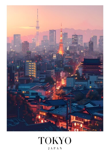 Plakat Tokyo Bysilhuett