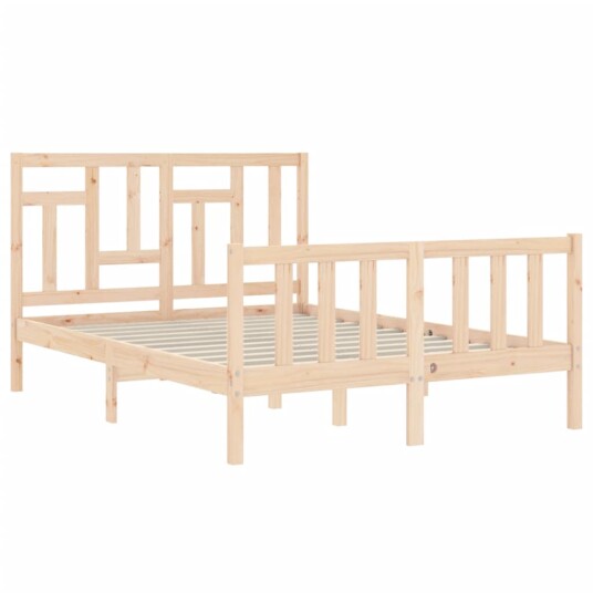 vidaXL Sengeramme med hodegavl 4FT6 double heltre 8720845982867