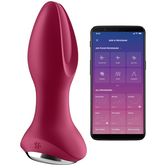 Satisfyer Rotator Plug 2+ App-kontrollert Roterende og Vibrerende Analplugg   - Fuchsia