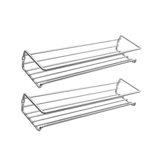 Veggmontert krydderhylle 29x6,5x6cm 2 pakning Sølv Veggmontert krydderhylle 29x6,5x6cm 2 pakning Sølv