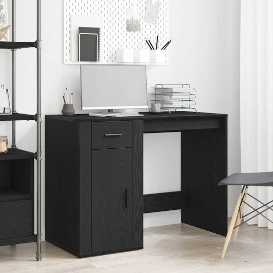  Skrivebord Svart Eik 100x49x75 cm Konstruert Tre