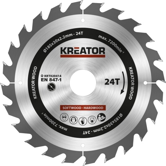 Kreator 185 mm Sirkelsagblad med 24 Tenner for Høy Presisjon Kreator 185 mm Sirkelsagblad med 24 Tenner for Høy Presisjon
