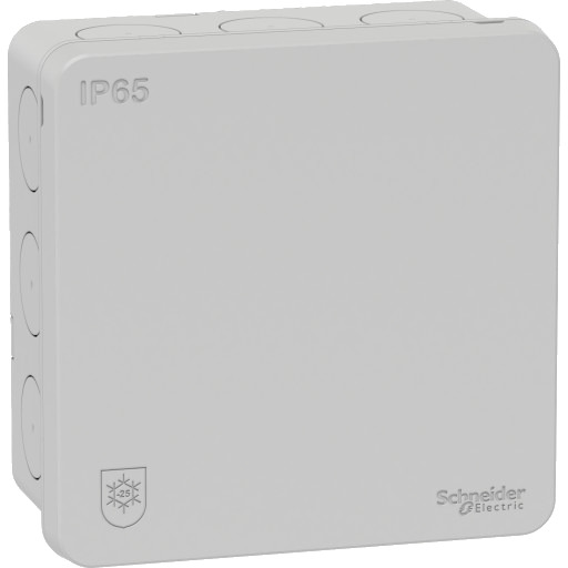 5 stk Schneider Muerva koblingsboks 87x87x42 mm, lysegrå light grey 5 stk Schneider Muerva koblingsboks 87x87x42 mm, lysegrå light grey