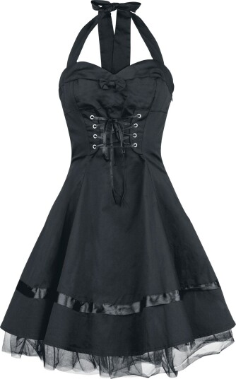 H&R London   Goth Kort kjole   Blondekjole   S til XL   Damer   svart