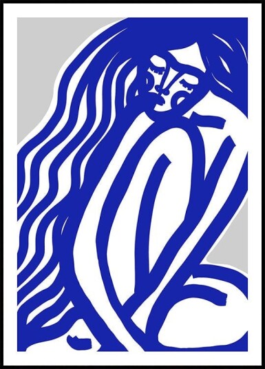 Blue Contours Plakat / 100x150cm