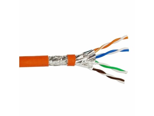 Helos Installasjonskabel Høy Kvalitet Cat.7 Råkabel S/Ftp Pimf Lszh Oransje 500M Trommel – Cat.7 Råkabel 600Mhz – I Par Og Total Skjerming (Pimf) – 4 X 2 X Awg 23/1 - Ytre Diameter: Ca 7,6 Mm - Halogenfri (Lszh) - Farge: Oransje - Cpr-Eca-Ser Helos Installasjonskabel Høy Kvalitet Cat.7 Råkabel S/Ftp Pimf Lszh Oransje 500M Trommel – Cat.7 Råkabel 600Mhz – I Par Og Total Skjerming (Pimf) – 4 X 2 X Awg 23/1 - Ytre Diameter: Ca 7,6 Mm - Halogenfri (Lszh) - Farge: Oransje - Cpr-Eca-Ser