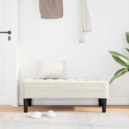 Benk Krem 113 cm Fløyel Benk Krem 113 cm Fløyel