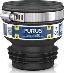 Purus Gummikobling Plug-In 73-85 mm med Slangeklemme for Hydraulikk