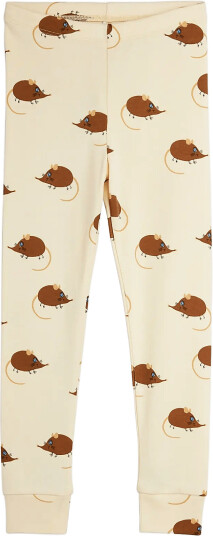 Mini Rodini Elephant Shrew Aop Leggings Beige 116/122