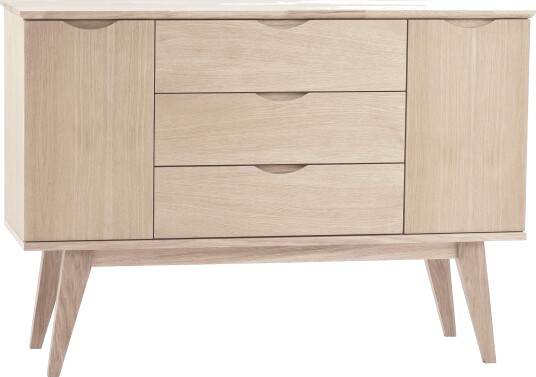 Rowico Home Filippa skjenk 122 hvik eik Hvitpigmentert 122 x 40 cm Natur