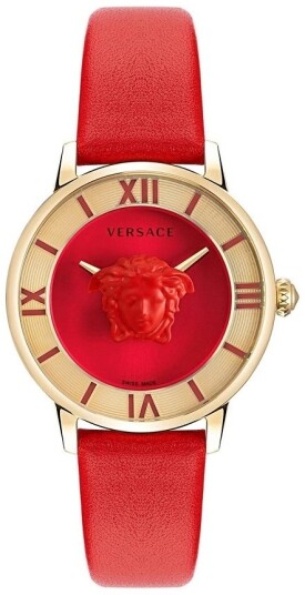 Versace Dameklokke VE2R00722 Sølvfarget/Lær Ø38 mm