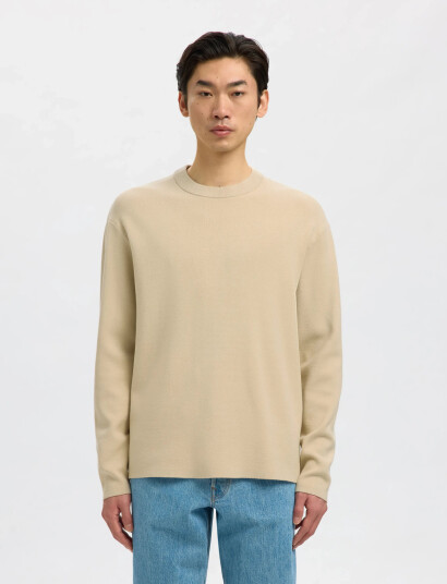 Selected Slhteller Fn Relaxed Crew Neck Noos - Cream - M Selected Slhteller Fn Relaxed Crew Neck Noos - Cream - M