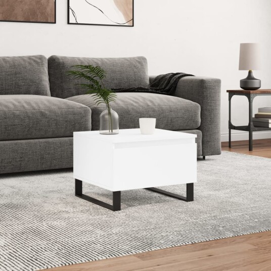 Salongbord hvit 50x46x35 cm konstruert tre 8721012111875