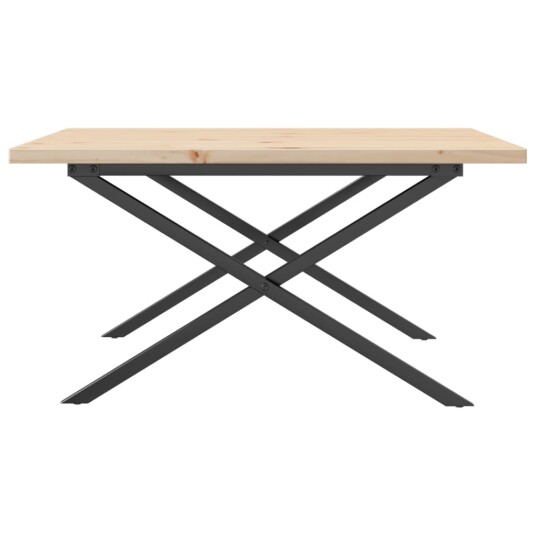 Salongbord X-ramme 80x80x45,5 cm heltre furu og støpejern 3282751