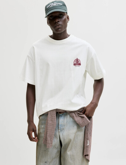Jack & Jones Jormaine Back Tee Ss Crew Neck Sn White M