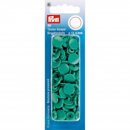 Prym Color Snaps Trykknapper av plast runde grønne 12,4 mm 30 stk