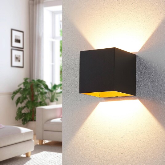 Arcchio Aldrina LED-vegglampe svart sett med 2 stk