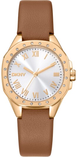 DKNY Dameklokke DK1L013L0025 Brooklyn Mini Sølvfarget/Lær Ø30 mm