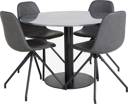 Venture Home   Spisegruppe Estri med 4 Penally spisestoler   Svart