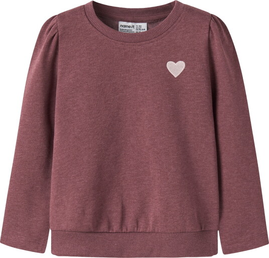 Name It Collegegenser NmfVima Wild Ginger/Heart Broderi Name It 5 år (110) Collegegenser Bordeaux
