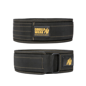 4 Inch Nylon Belt, black/gold, medium/large 4 Inch Nylon Belt, black/gold, medium/large