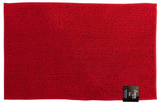 ByBorg Badematte - Rød – 50x80cm – sklisikker badematte i Rød – Valmue - Premium By Borg