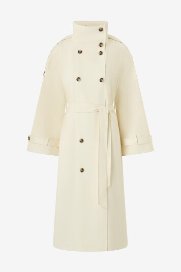 Gina Tricot   Trenchcoat Long Belted   Hvit