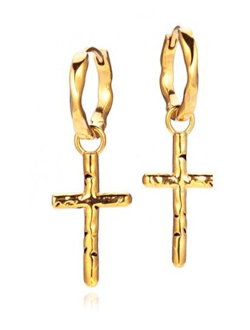 Cross Earrings Forgylt Rustfritt stål Onesize Cross Earrings Forgylt Rustfritt stål Onesize