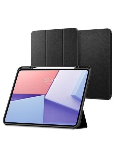 iPad Pro 13" 2024 Spigen Urban Fit Stoff Deksel med Pekepenn Holder - Svart iPad Pro 13" 2024 Spigen Urban Fit Stoff Deksel med Pekepenn Holder - Svart