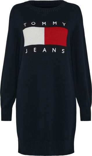 Tommy Jeans Tjw Sweater Flag Dress Ext Navy M Tommy Jeans Tjw Sweater Flag Dress Ext Navy M