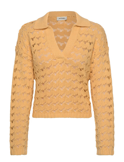 Monki Loose Open-Knit Sweater - Yellow - XXS
