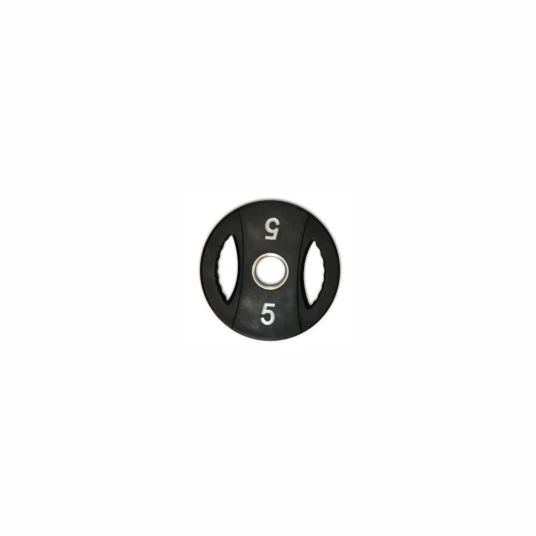 SQ&SN PU vektskive 5 kg med håndtak. Hulldiameter 50 mm. Slitesterk og holdbar perfekt for crossfit og funksjonell trening