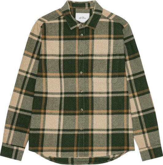 Les Deux   Flanellskjorte Check Flannel Shirt   Grønn