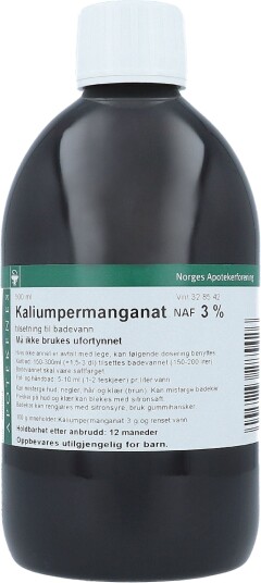 NAF Kaliumpermanganat NAF til badevann 3%, 500 ml.