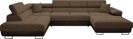 Gabina Sofa med Divan og Sjeselong 4 seter   Brun