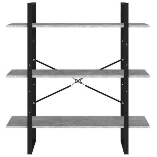 vidaXL Bokhylle betonggr? 100x30x105 cm sponplate