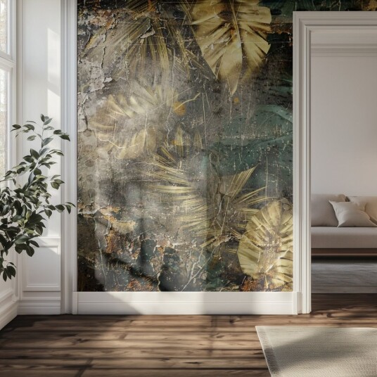 Tapet   Gylden Blad Design