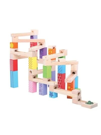 Bigjigs Wooden Marble Track 53pcs