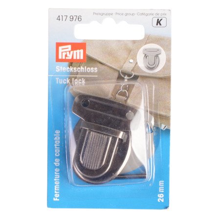 Prym Stikklås Veskelås Mykt stål Antikk Sølv 26x35mm