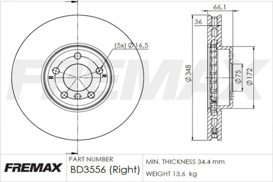 Bremseskive FREMAX BD-3556