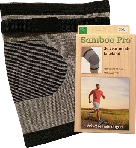 Bamboo Pro Bambus Pro Knerullebånd Str: 2XL med borrelås, selvoppvarmende. Ekstra støtte - 1 Stk