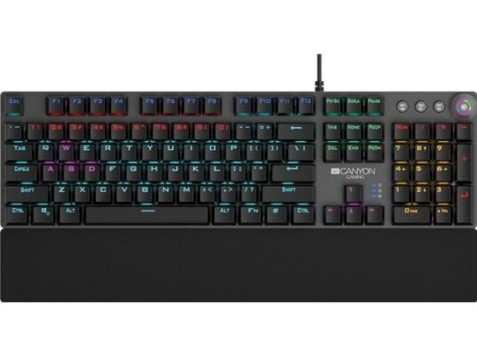 Canyon Nightfall Full Størrelse  100 Og  Usb Mekanisk Nøkkelbryter Qwerty Sort Grå