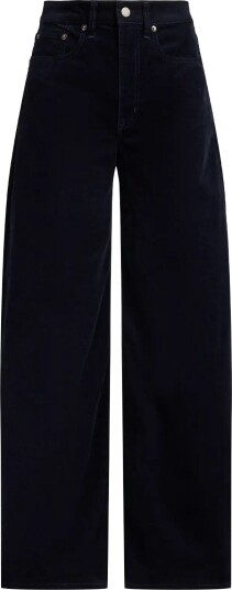 Lauren Ralph Lauren Corduroy High Rise Super Wide Leg Pant LAUREN NAVY 30