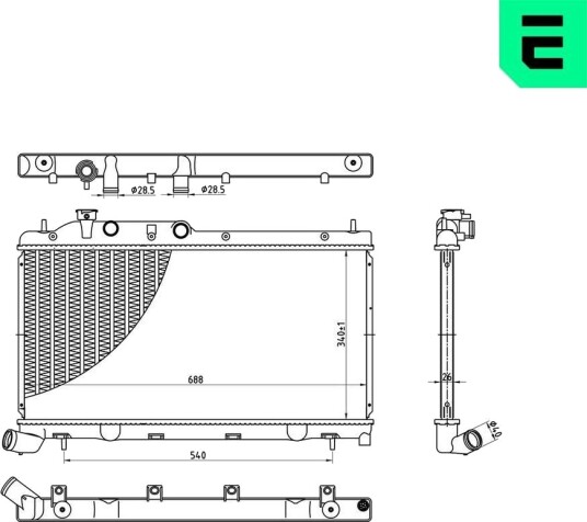 ERA 673162 Radiator motorkjøling