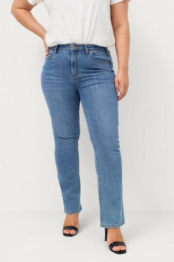 Ellos Plus collection Utsvingte stretchjeans med høy midje Blå