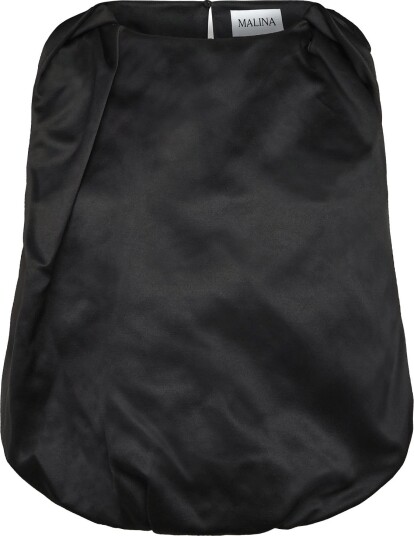 Malina Valentina Knotted Shoulder Satin Top   Black   40